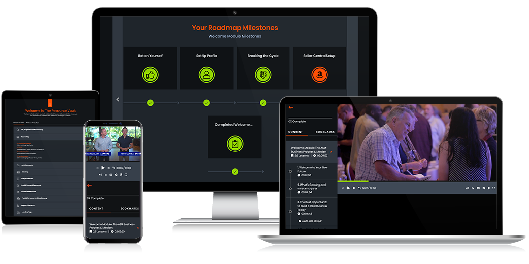 Amazing Selling Machine: The AI Edition training on desktop, tablet, and phone.